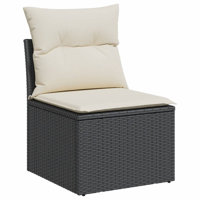 Garden Sofa Black PE Rattan Small UV-Resistant Materials by Ebern Designs