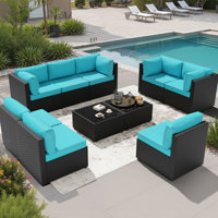 10-Piece Outdoor Rattan Furniture Set by Ebern Designs