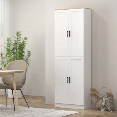 67" Freestanding Kitchen Pantry, 4-Door Storage Cabinet Organizer with Adjustable Shelves, Kitchen Cabinet with Doors and Shelves by Winston Porter