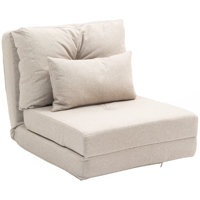 Convertible Flip Chair, Floor Lazy Sofa, Folding Upholstered Couch Bed With Adjustable Backrest, Metal Frame And Pillows For Living Room Bedroom by Corrigan Studio