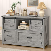 Lateral File Cabinets 2 Drawer With Sliding Barn Doors by Gracie Oaks
