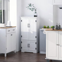 Kitchen Cabinet Pantry, Compact With 2 Adjustable Shelves And 4 Doors For Dining Room Appearance Pantry Dining, Storage