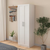 High Wardrobe And Kitchen Cabinet With Doors,Drawers And Storage Spaces,White