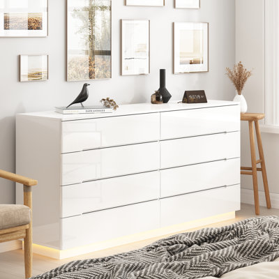 Elegant High-Gloss Closet Drawer With LED Lighting by Ivy Bronx