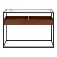 Display Contemporary Console Table in Metal, Wood, and Clear Glass by LumiSource by Latitude Run