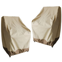 Outdoor High Back Chair Cover, Heavy Duty Waterproof Patio Swivel Chair Covers - Fade Resistant Patio Standard Dining Chair Cover 2 Pack - 26W X 28D X by Arlmont & Co.