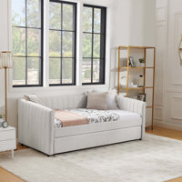 Daybed with Trundle Upholstered Sofa Bed by Latitude Run