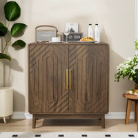Sideboard Buffet Cabinet With Storage ,Carved 2 Door Sideboard,Multifunctional Accent Cabinet With Adjustable Layer Board For Living Room, Entryway, H by George Oliver