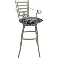Outdoor Indoor Extra Tall Stool 34" Seat With Arms by Lark Manor