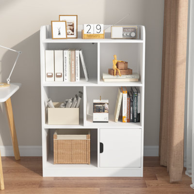 Kids Bookcase, Bookshelf With 6 Compartments, Freestanding Shelves And Cube Organizer, For Bedroom Living Room Office Closet School In White by Isabelle & Max