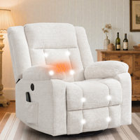 Recliner Chair, 360°Swivel Recliner, Recliners With Heat And Massage, Rocker Recliner For Adults , Side Pocket And USB Ports by Winston Porter