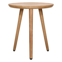 Round Shape Top Table, 3-Legged Natural Finish Side Table - Handcrafted Small End Table - Versatile Nightstand And Coffee Table For Living Room, Bedro by George Oliver