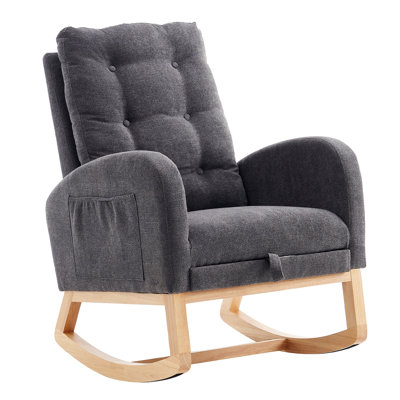 Rocking Chair with Footrest High Back