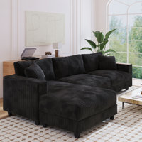 L-Shaped Sectional Sofa with Reversible Chaise and Hidden Storage for Living Room by Everly Quinn