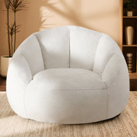 Large Microfiber / Microsuede Shell-Shaped Bean Bag Chair Bean Bag Sofa by Trule