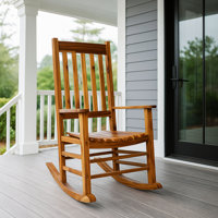 Outdoor Arcadia Rocking Solid Acacia Wood Chair by Lark Manor