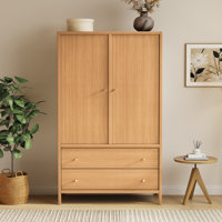 Versatile Standing Wardrobe With Dual-Drawer Storage by Hokku Designs
