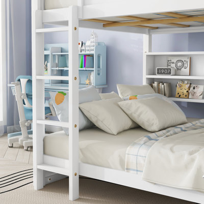 Queen Over Queen Bunk Bed with Built-in Storage by Harriet Bee