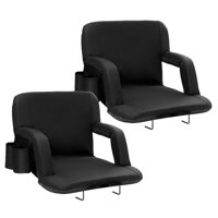 Stadium Seat with Back Support, Wide Bleacher Seat Backs, Folding Padded Cushion Stadium Chair, Portable Reclining Chairs with Hook Pocket Cupholder,