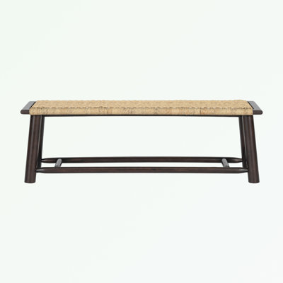benches with Rattan seat and wooden legs by Bay Isle Home