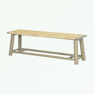 benches with Rattan seat and wooden legs by Bay Isle Home