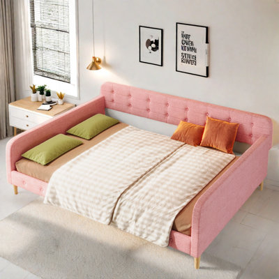 Upholstered Daybed With 4 Support Legs by Winston Porter