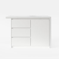 50" Modern Style Laminate Kitchen Islands With Ample Storage Space White by Hokku Designs