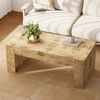 Lenie Farmhouse Rustic Wood Coffee Table With Burl Finish by Ebern Designs
