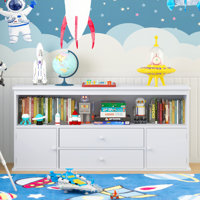 Toy Storage Organizer Kids With 2 Drawers And Doors Cabinet by Latitude Run