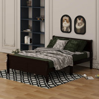 Queen Size Wood Platform Bed With Headboard
