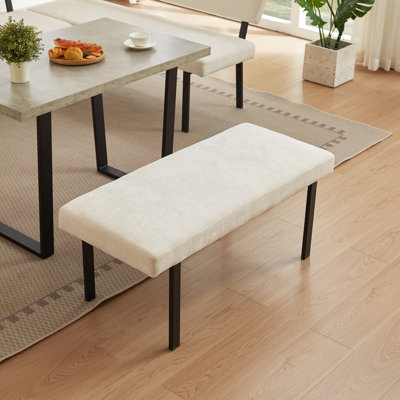 43.3-Inch Premium Soft Fabric, Modern Bench With Upholstery And Metal Legs by Ebern Designs