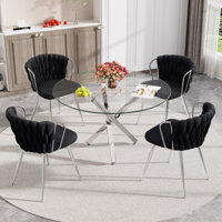 47in Glass Top Pedestal Dining Set by Mercer41