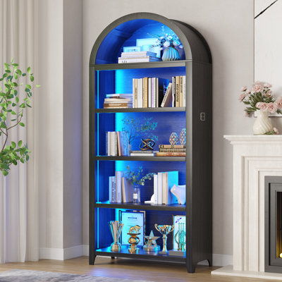 29.5" Wide - 6-Shelf Arched Storage Cabinet With Tri-Color Sensor Light