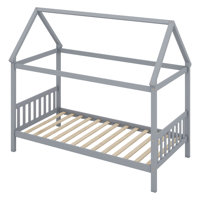 House Bed With Headboard And Footboard, Wood Bed With House Frame by Union Rustic