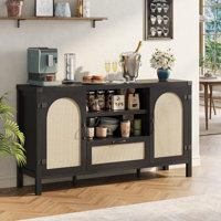 47.2" Rattan Sideboard Buffet Cabinet with Storage, Farmhouse Kitchen Buffet Cabinet with Drawer by Dakota Fields