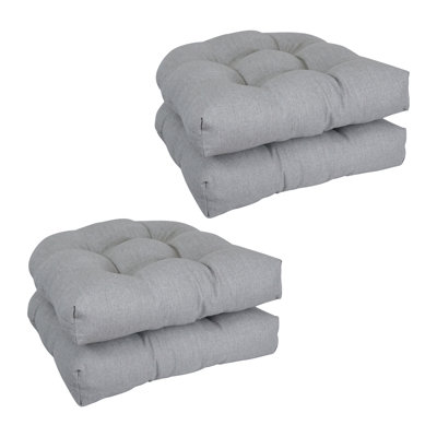 19-Inch Rounded Back Woven Olefin Outdoor Chair Cushions (Set Of 4) by Ophelia & Co.