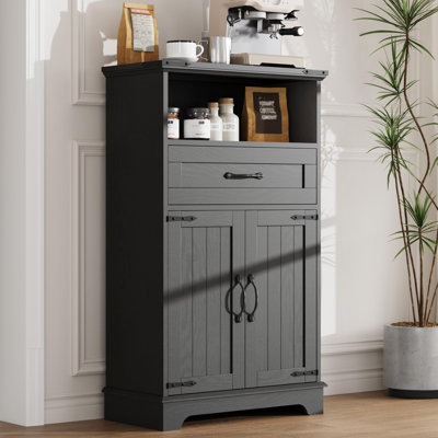 Farmhouse Storage Cabinet with Doors and Drawers, Freestanding Bathroom Cabinet for Kitchen/Laundry/Living Room/Bedroom by Gracie Oaks