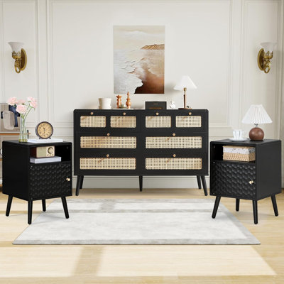 3-Piece Bedroom Set 6 Drawer Dresser And 2 Nightstands by Bay Isle Home