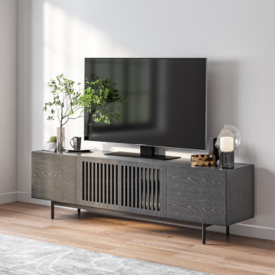 Mid-Century Modern TV Stand, Pre-Assembled by POVISON