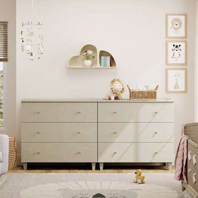 71"W Kids Dresser With 6 Drawers For Children