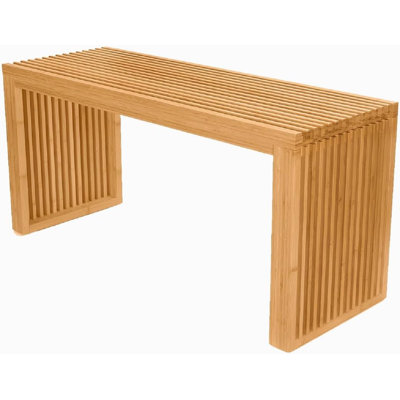 Bamboo Dining Bench, 35 Inch Farmhouse Decor Indoor Kitchen Table Bench, Entryway Shoe Rack Bench, Outdoor Bench, Solid Bamboo Benches For Living Room by George Oliver