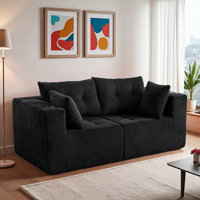 Modern Corduroy Loveseat Bean Bag Sofa by Orren Ellis