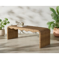 Lynsee PE Wicker Bench by Rosecliff Heights