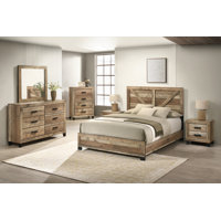 6 Piece Bedroom Set in Weathered Brown Pine by Gracie Oaks