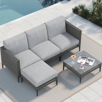 Ainhoa Outdoor 4-Seat L-Shaped Sofa by Bay Isle Home