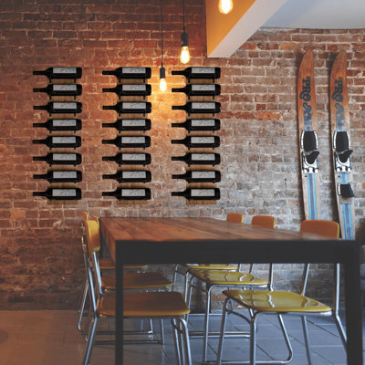 Wine Rack Wall Mounted , Wooden Wall Wine Rack With 8 Bottle Storage AndBrackets , Wine Wall Rack With Rustic Finish by Mint Pantry