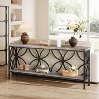 70.86" Console Table, 2-Tier Industrial Sofa Table by 17 Stories