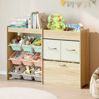 Solid Pine Wood Toy Organizer - Toy Organizers And Storage, Toy Storage With Bins And Drawers, Toy Storage Organizer For Kids Room, Playroom, Nursery by Isabelle & Max
