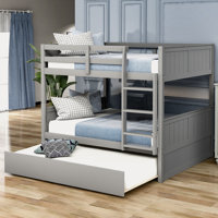 Full Over Full Bunk Bed With Twin Size Trundle by Harriet Bee
