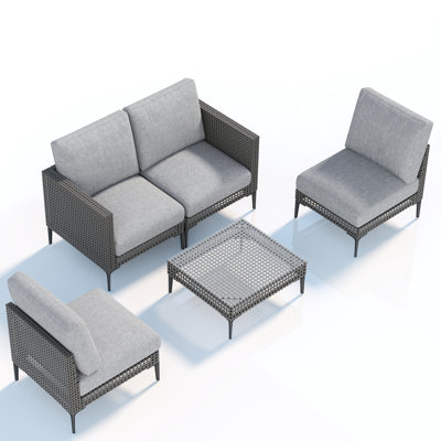 Zosia Weatherproof Rattan 4-Seater Outdoor Sofa Set by Latitude Run